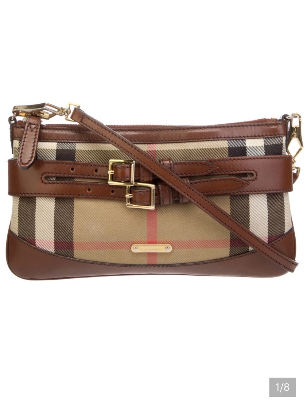 Burberry House Check Bridle Calfskin Peyton Crossbody Bag
